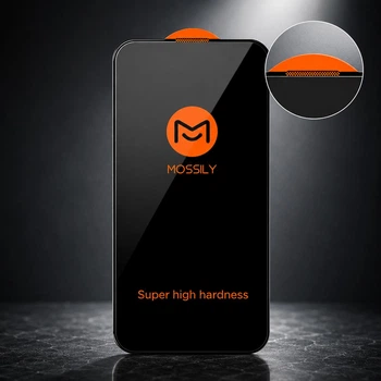 Защитное стекло Mossily Anti-Static с защитой динамика для iPhone 17e Black Full Cover 9H