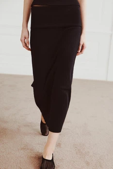 Спідниця в рубчик з домотканим ефектом Zara 4174/149 S Чорна (04174149822S)