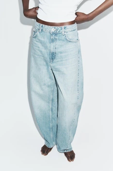 Джинси trf baggy barrel із середньою посадкою Zara 0541/240 XXL/44 Блакитні (0054124040644)