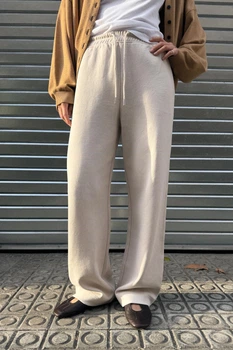 Штани з інтерлоку з вареним ефектом Zara 4424/153 S Бежеві (04424153712S)