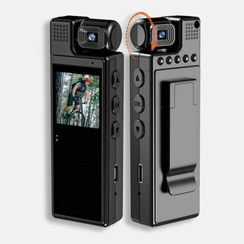 Мини камера на одежду BRP с датчиком движения и LED подсветкой 1080p нагрудный регистратор с аккумулятором 1200 мАч и поворотной линзой