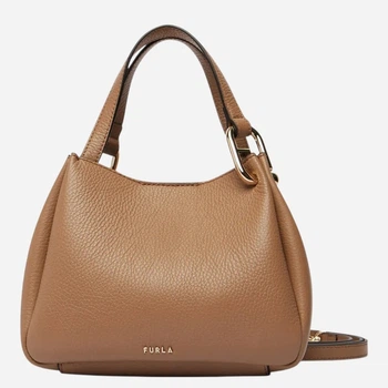 Сумка крос-боді через плече жіноча з натуральної шкіри маленька Furla WE00907HSF0004489S1007 Бежева (800070360236)
