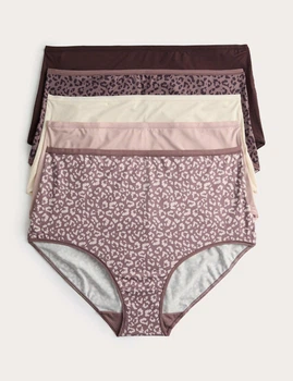 Набор трусиков из микрофибры Marks&Spencer модель Full briefs 16(44) 5 шт brown mix 0247