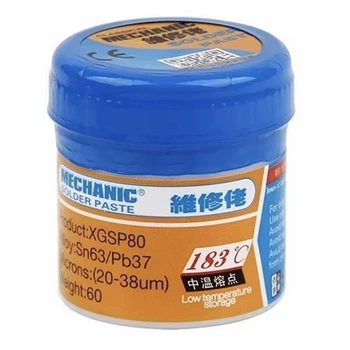 Паяльная паста BGA Mechanic XGSP80 / Sn 63%, Pb 37% / 183°C / 60 г