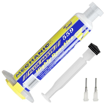 Флюс паста Mechanic 559 / CMOV-559TC-HF / високоактивна / з штовхачем і дозатором / у шприці 10сс