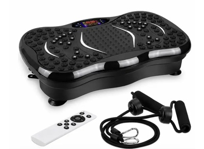 Виброплатформа для фитнеса с Bluetooth, эспандерами и пультом ДУ до 150 кг нагрузки