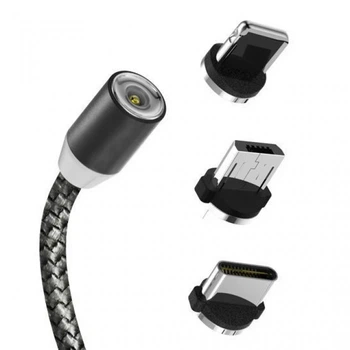 USB кабель Aspor 360 Lightning magnetic- чорний