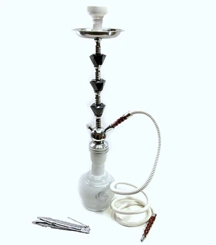 Кальян стеклянный "Завиток" Huka на 1 персону H-73 см Бело-черный (DN28824A)