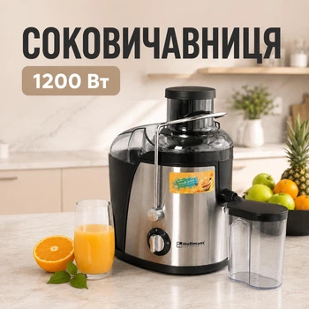 Електрична соковичавниця 2 швидкості 1 літр для фруктів та овочів Hoffmans HM-622 1200 Вт