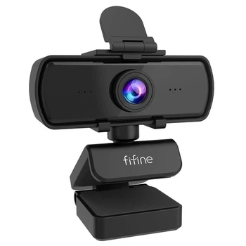 Веб камера Fifine K420 2K для компьютера с микрофоном и шумоподавлением для стриминга обучения видеозвонков с широким углом обзора 108 градусов и защитной шторкой для приватности со штативом триногой профессиональное оборудование для видеосвязи