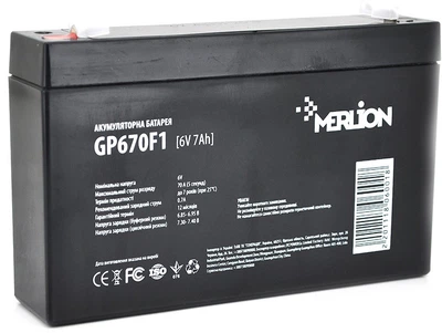 Акумуляторна батарея MERLION AGM 6 V 7Ah (GP670F1)