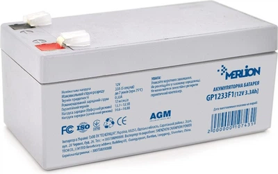 Акумуляторна батарея MERLION AGM 12 V 3.3Ah (GP1233F1)
