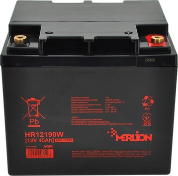 Акумуляторна батарея Merlion HR12190W 12V 45Ah (YT05112)