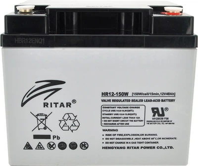 Аккумуляторная батарея Ritar AGM HR12150W 12V 40Ah Gray (YT16253)