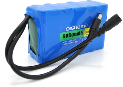 Акумуляторна батарея літієва QiSuo 24V 6A з елементами Li-ion 18650 DC5.5x2.1 (YT26005)