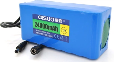 Аккумуляторная батарея QiSuo литиевая 12V 24A с элементами Li-ion 18650 DC5.5x2.1 (YT26114)