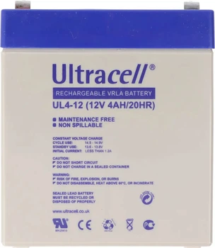 Аккумуляторная батарея Ultracell UL4-12 AGM 12V 4Ah White (YT37635)