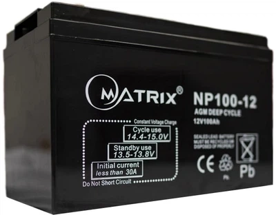 Акумуляторна батарея Matrix 12V 100Ah (NP100-12)
