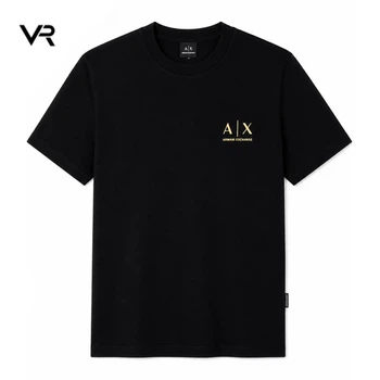 Чоловіча футболка Armani Exchange A|X чорна L з логотипом, короткий рукав, круглий виріз, Casual стиль