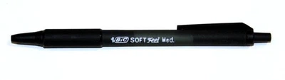 Ручка шариковая BIC автоматическая Soft Feel clic Grip Софт Філ 1,0 мм черная, корпус черный пластик
