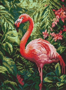 Алмазная мозаика Фламинго в тропиках ©art_selena_ua 30x40 AMO8331 Идейка