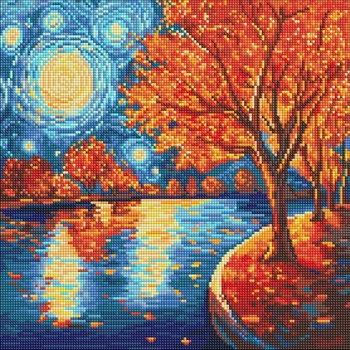 Алмазна мозаїка Осіння ніч ©art_selena_ua 40x40 AMO8333 Ідейка