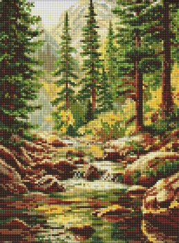 Алмазная мозаика Течение посреди леса ©art_selena_ua 30x40 AMO20328 Идейка