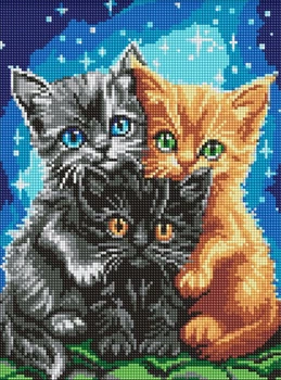 Алмазная мозаика Пушистое трио ©art_selena_ua 30x40 AMO20417 Идейка