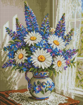 Алмазная мозаика Ромашки и люпины ©art_selena_ua 40x50 AMO20484 Идейка