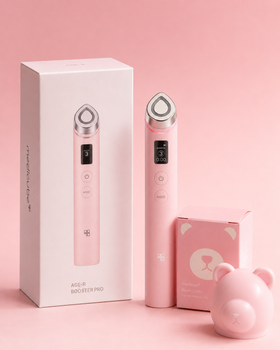 Набор косметологический аппарат Medicube AGE-R Booster Pro + крышка «Медвежонок» Pink