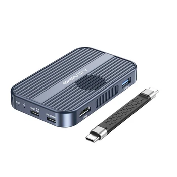 Магнітна док-станція ACASIS EC-1401 6-в-1 з корпусом для SSD, 10 Гбіт/с та зарядкою 100 Вт (Сірий)