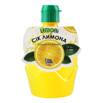 Лимонний сік концентрований Lemoni 220мл (5202737100502)