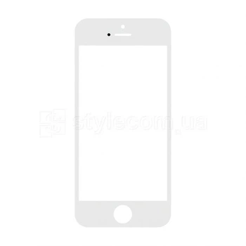 Стекло для переклеивания Apple iPhone 5 с рамкой без OCA-пленки Белое Original Quality