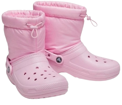 Жіночі крокси чоботи Crocs Classic Lined Neo Puff Boot Pink (38-39, рожевий)