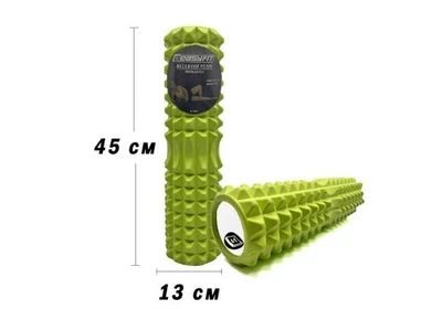 Масажний ролик EasyFit Grid Roller v.2.2 45 см для м'язів та спини з рифленою поверхнею 3D для фітнесу йоги та пілатесу Салатовий