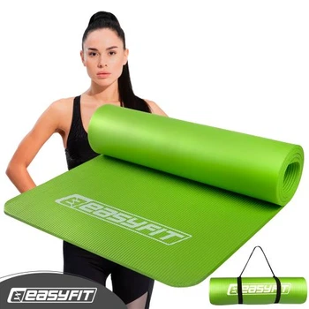 Коврик для фітнесу та йоги EasyFit NBR 10 мм зелений мат для тренувань з амортизацією та стабільністю