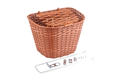 Корзина передняя 26" с крышкой, пластмассовая, коричневая SLCK-168