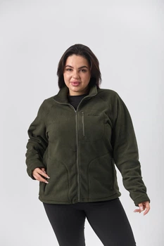 Флиска женская Winter теплая на молнии с карманами оливковый 3XL