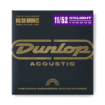 Струны для акустической гитары Dunlop DAB-1152 80-20 Bronze, 11-52