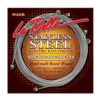 Струни для 5-струнної бас-гітари La Bella Stainless Steel Round Wound M-42B, 40-128