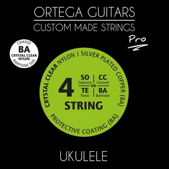 Струны для укулеле баритон Ortega Custom Pro Crystal Nylon UKPBA, 24-36