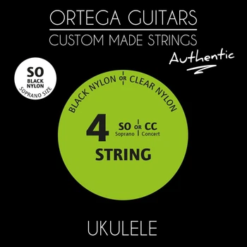 Струны для укулеле сопрано Ortega Custom Authentic Black Nylon UKABKSO, 24-36