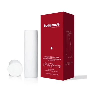 Бандажне обгортання з антицелюлітним ефектом зігрівальне BodyMade 150 мл х 2 бинти 4823109413290