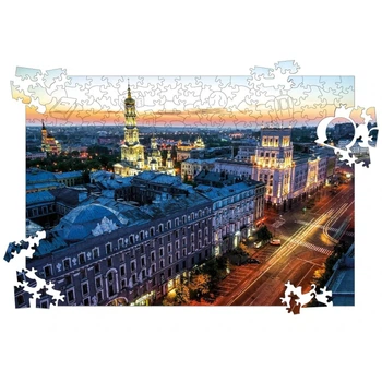 Деревянный фигурный пазл UkrainianPuzzles «Успенский собор и центр Харькова» – 300 шт, 410×290 мм, коллекция «Восстанови Украину»(DL_5CDF57EAD65B)
