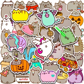 Набір стікерів Кіт Pusheen - 50 шт. - Вінілові наліпки для різних поверхонь 1