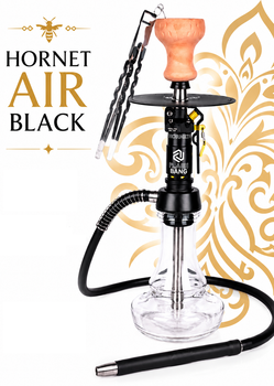 Кальян Hornet Air Black 46см черный полный комплект анодированный алюминий с диффузором