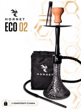Кальян Hornet ECO 02 черный из анодированного алюминия 54см с диффузором на клик системе
