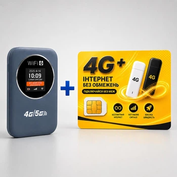Карманный Wi-Fi роутер M32 4G LTE с аккумулятором 3000 мА·ч + симкарта с безлимитом Lifecell