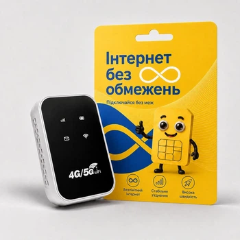 Портативный 4G LTE Wi-Fi роутер M23-E с аккумулятором + безлимитная SIM-карта Lifecell