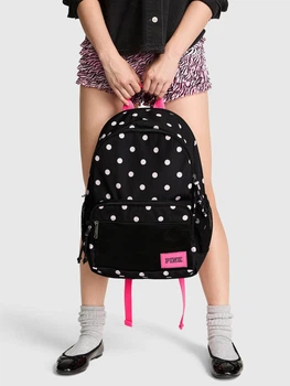 Стильний рюкзак Victoria's Secret Pink Backpack Black & Pink Fire